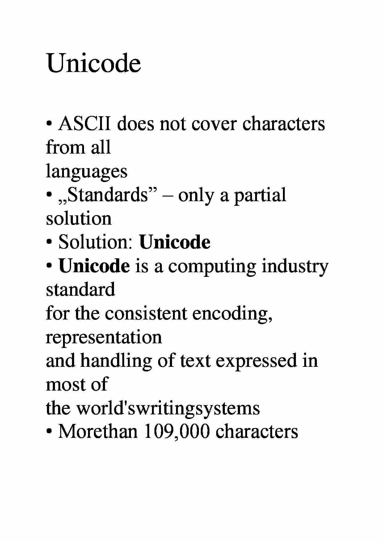 Unicode  - overview - strona 1