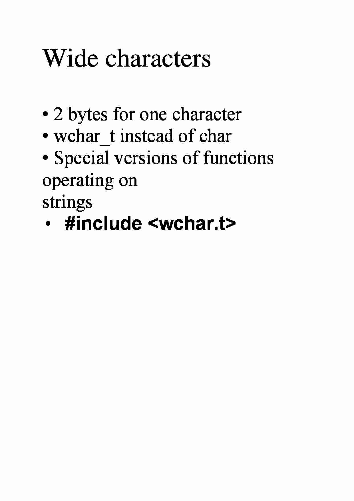 Wide characters  - overview - strona 1