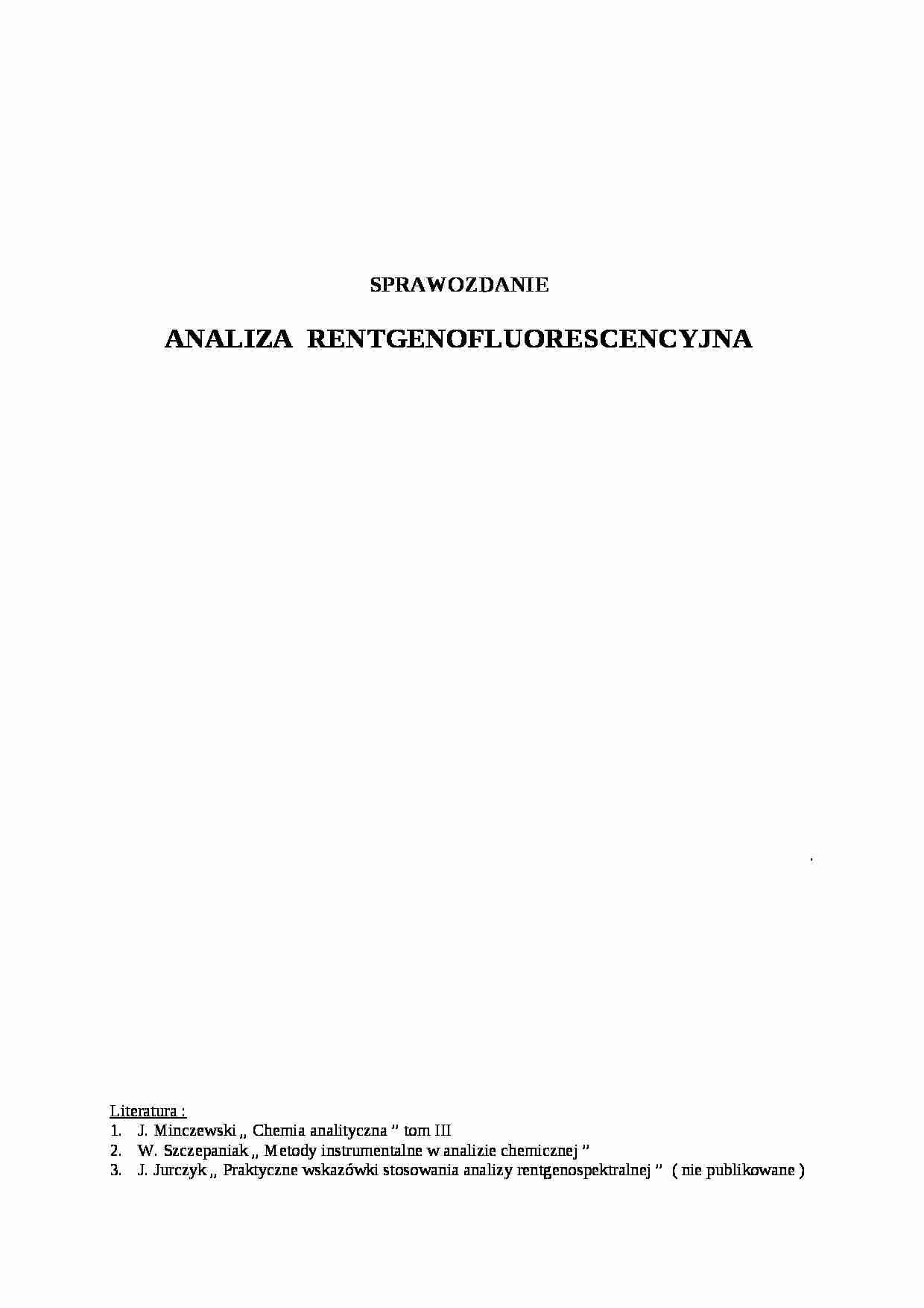 Analiza rentgenofluorescencyjna - strona 1