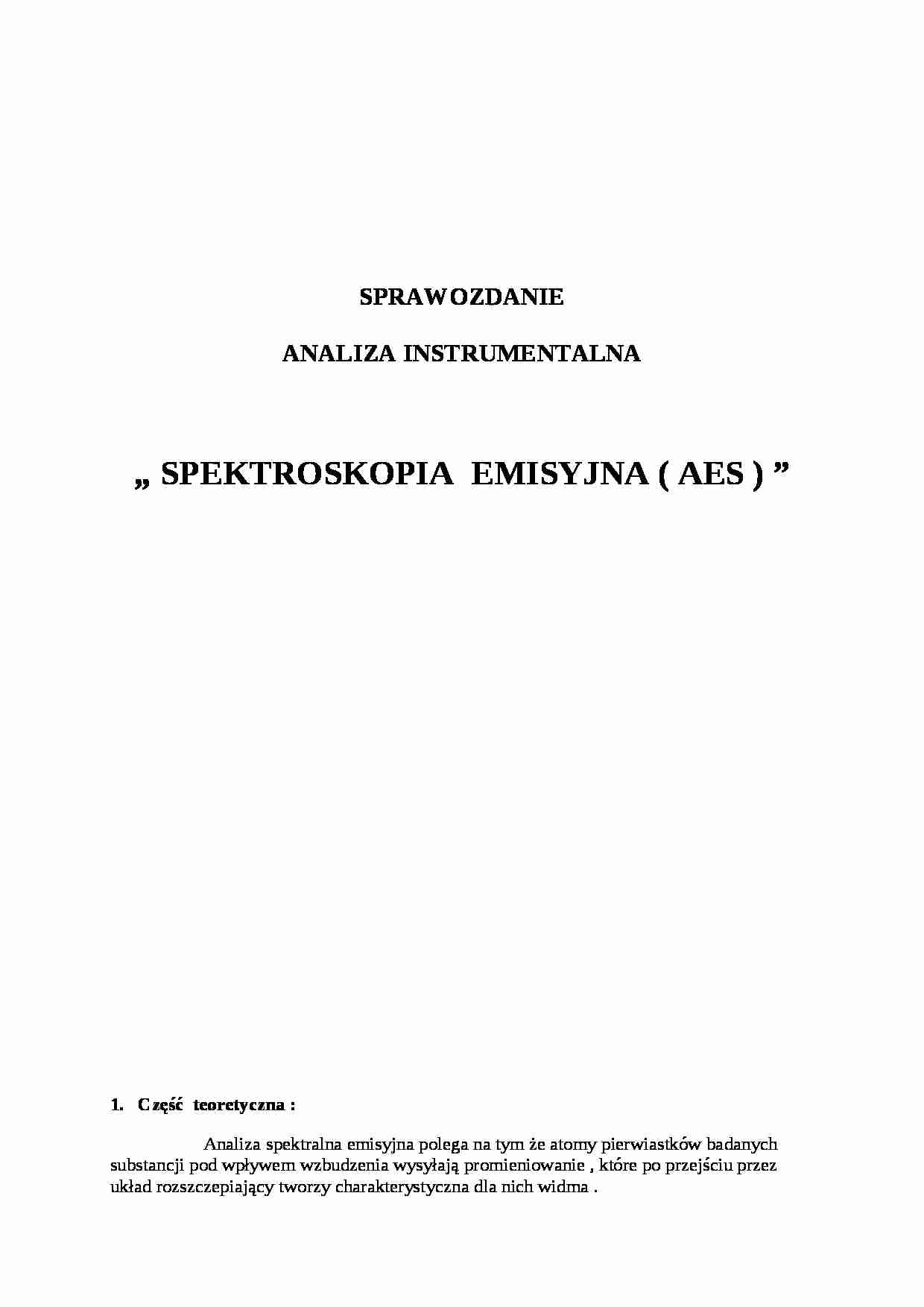 Spektroskropia emisyjna - strona 1