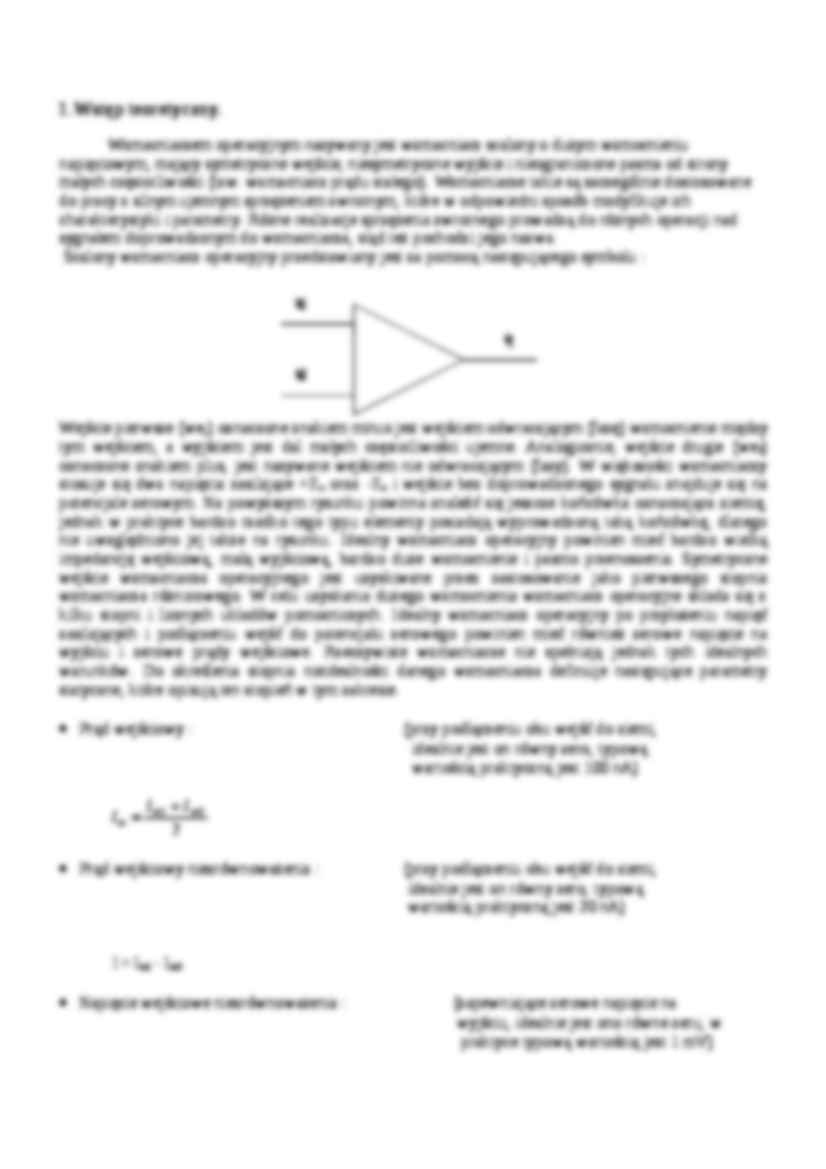 Badanie wzmacniacza operacyjnego - teoria i przykład - strona 2