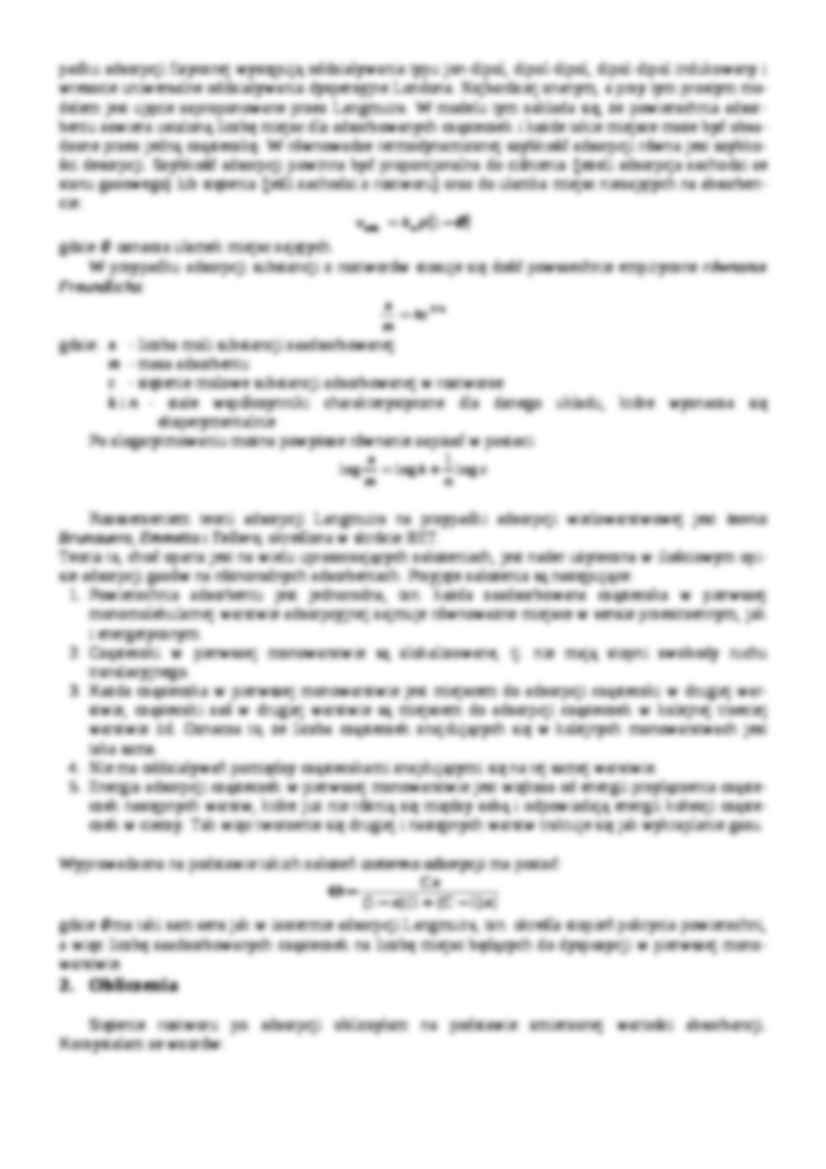 Izoterma adsorbcji - omówienie - strona 2