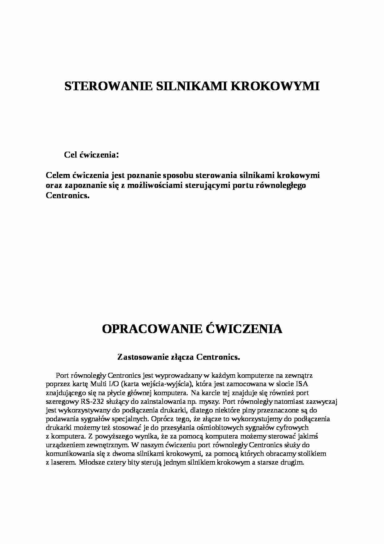 Sterowanie silnikami krokowymi - strona 1