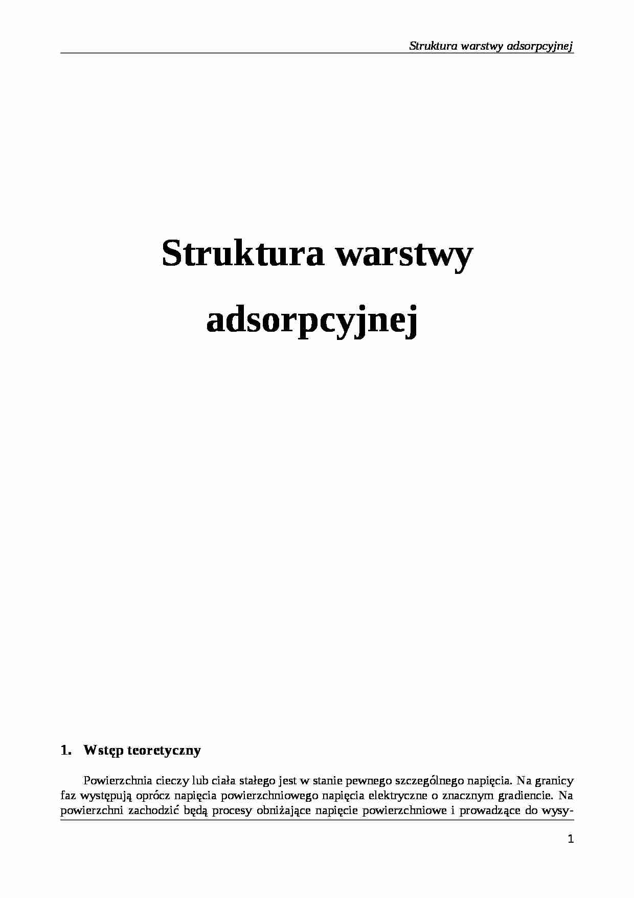 Struktura warstwy adsorpcyjnej - strona 1
