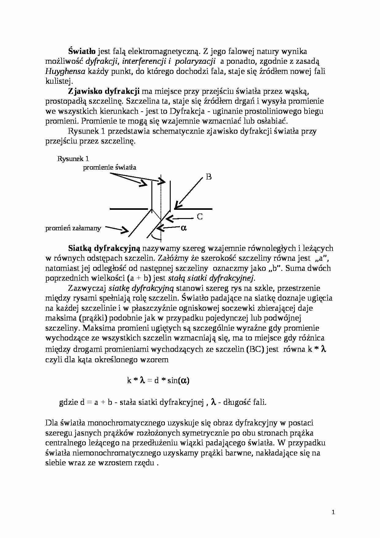 Dyfrakcja światła - wyznaczanie stałej siatki - strona 1