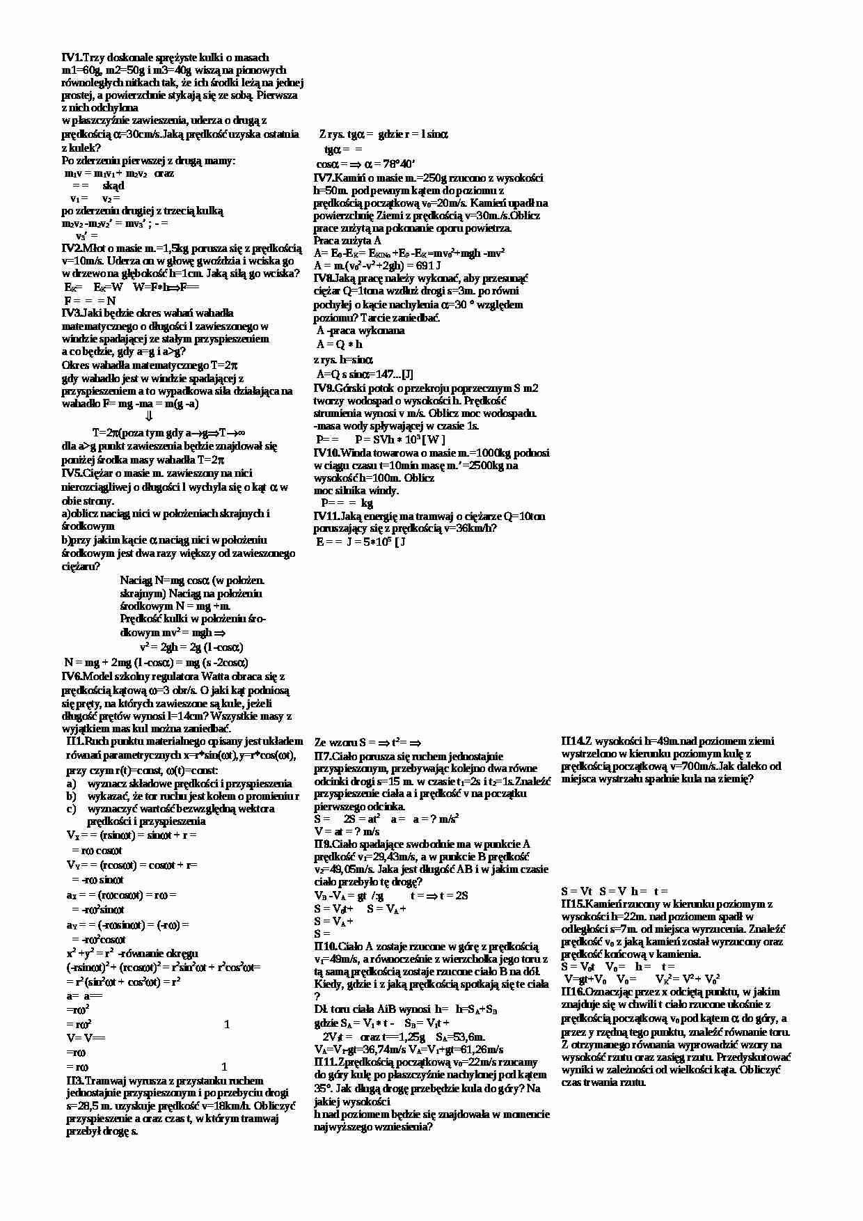 zestawy kolokwiów - fizyka - strona 1