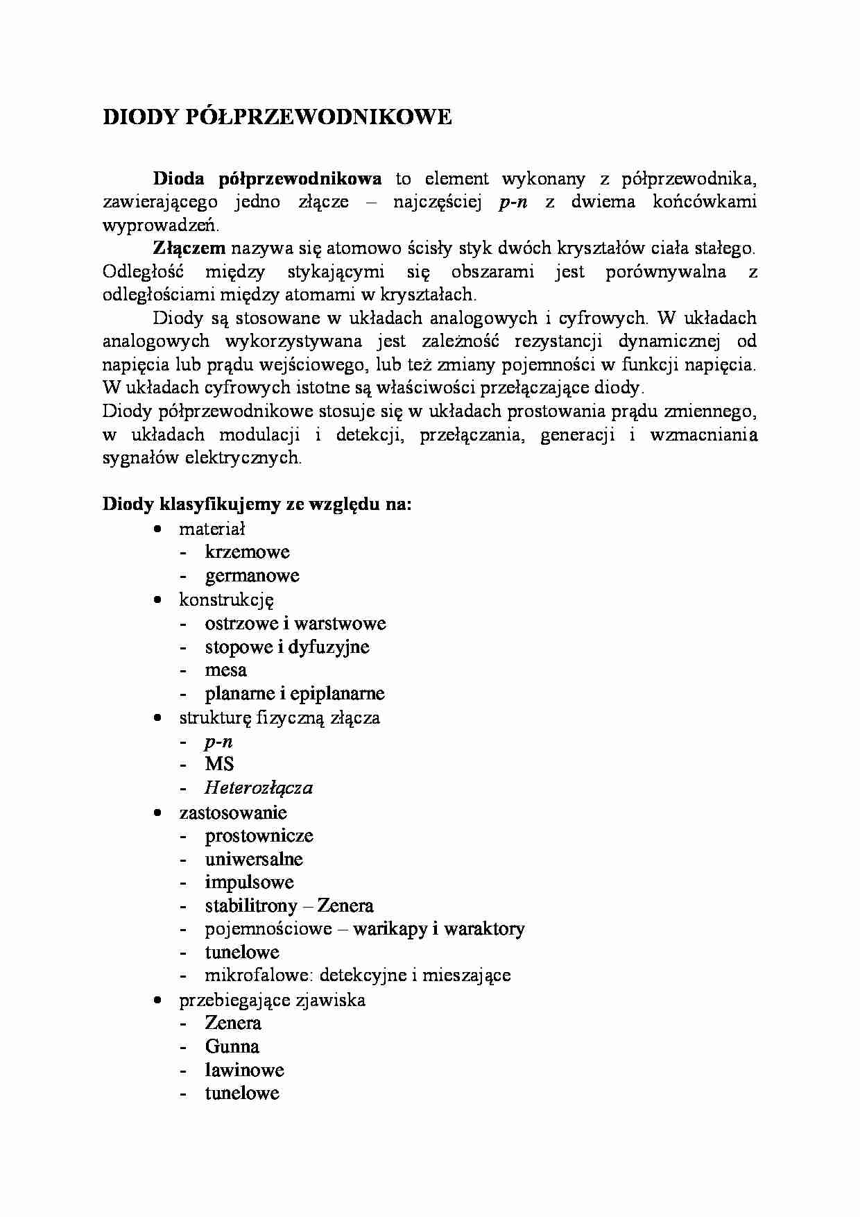 Diody półprzewodnikowe - strona 1