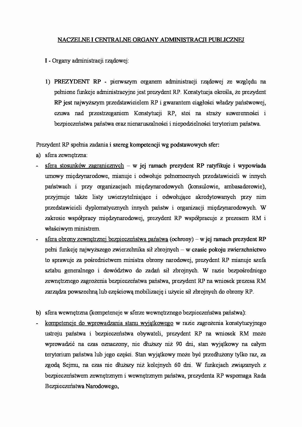 Naczelne i centralne organy administracji  - strona 1