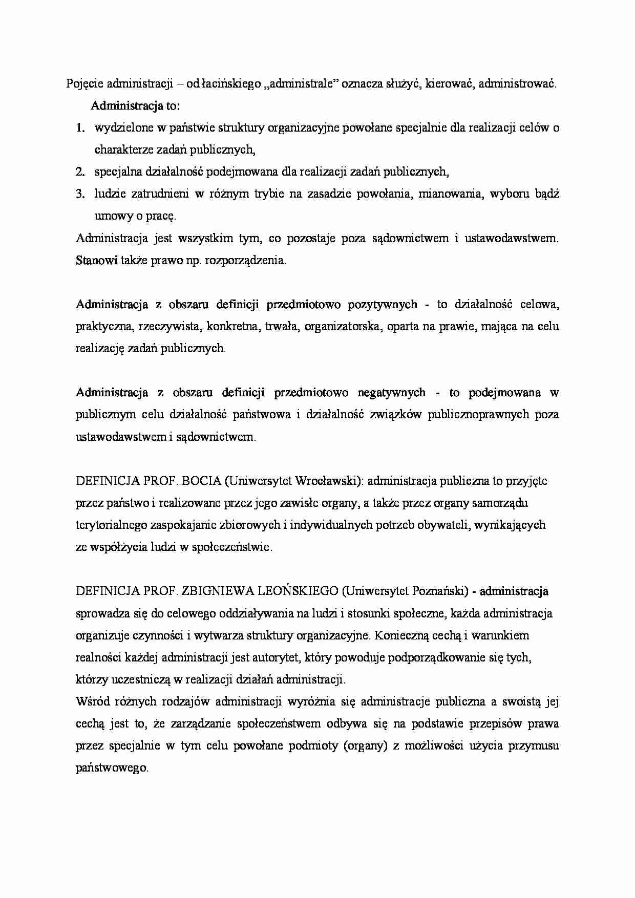 Pojęcie administracji - strona 1