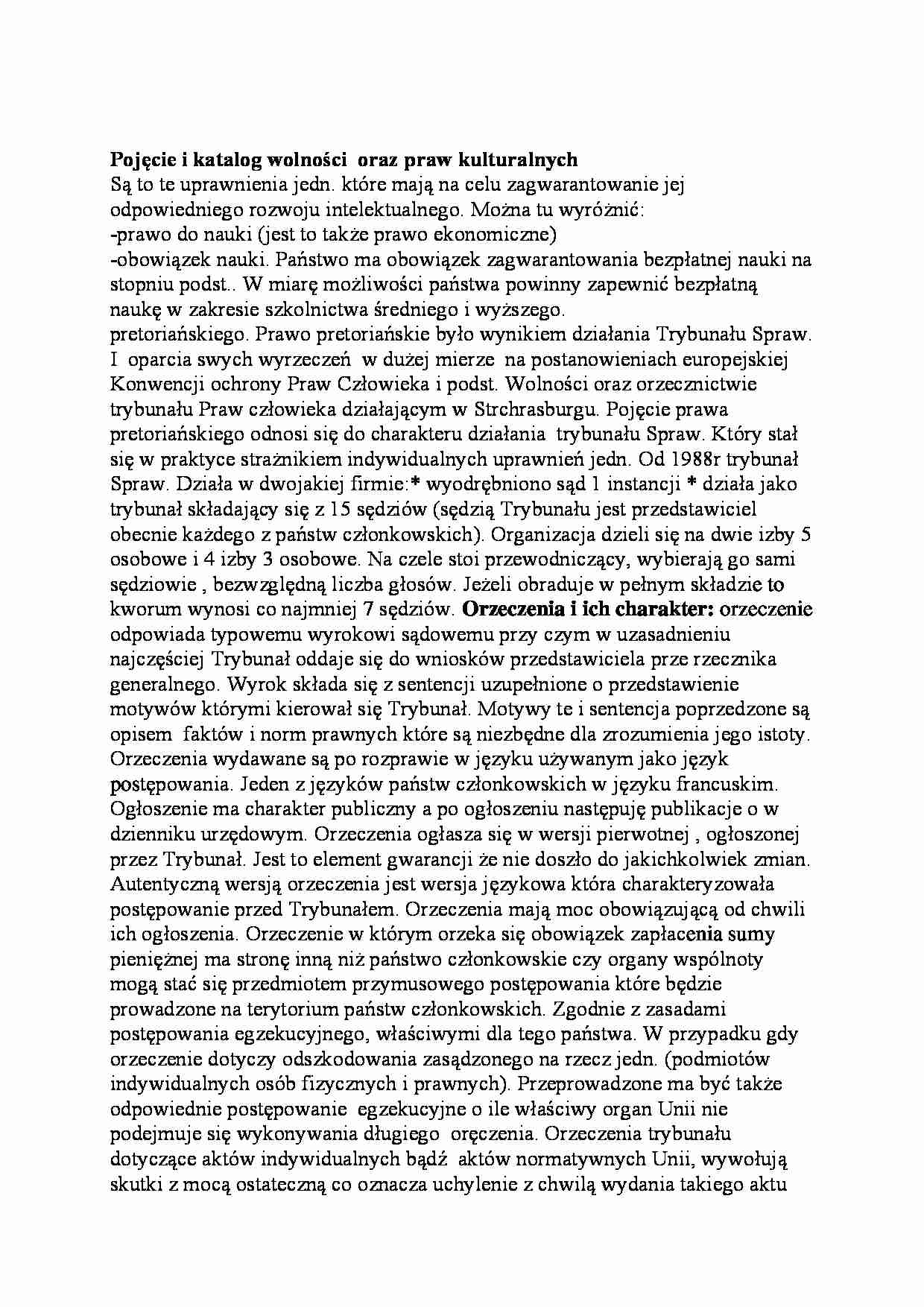 Wolności i prawa kulturalne - strona 1