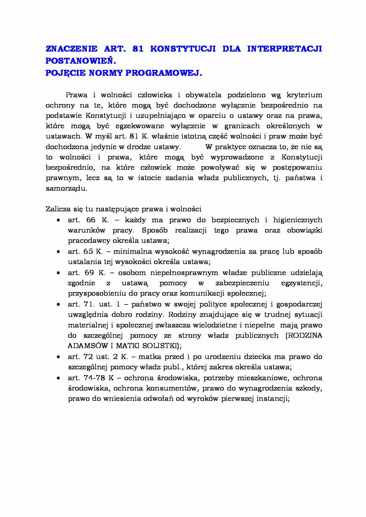 Pojęcie normy programowej  - strona 1