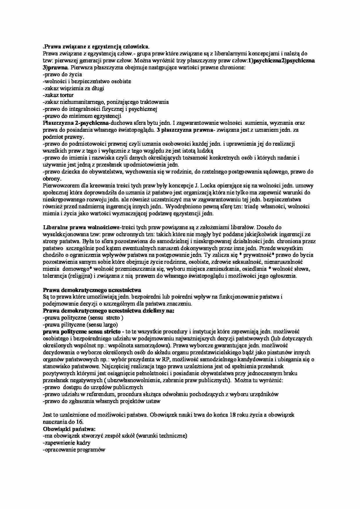 Prawa człowieka - opracowanie - strona 1