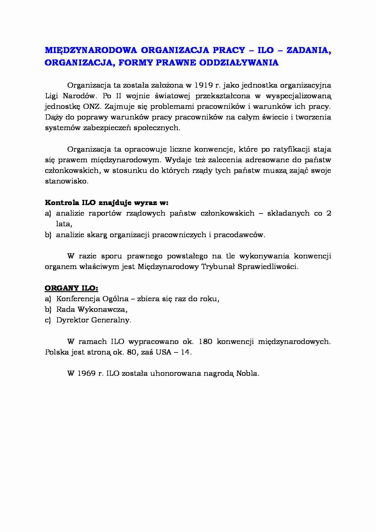 Międzynarodowa Organizacja Pracy  - strona 1