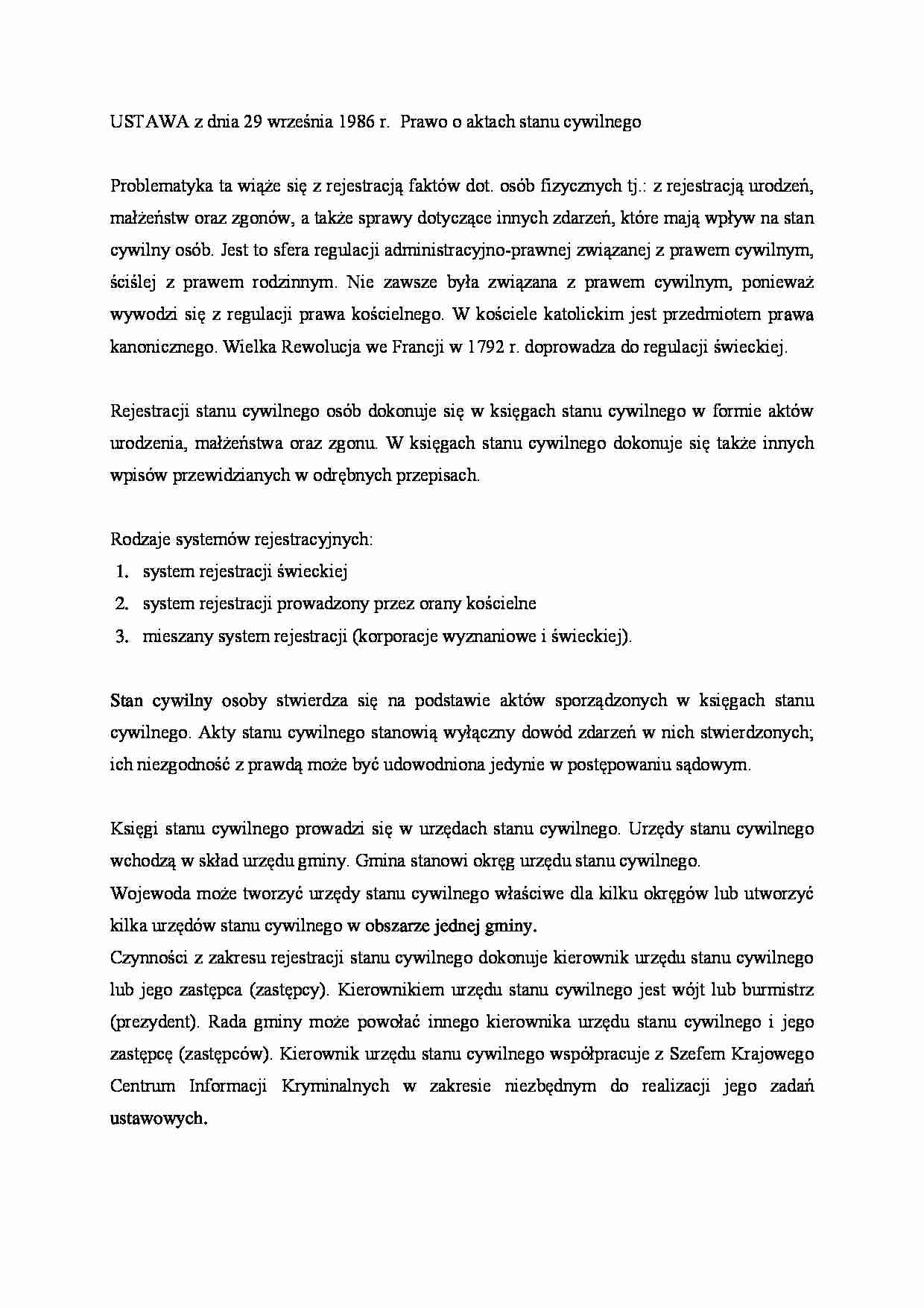 Prawo o aktach stanu cywilnego - strona 1