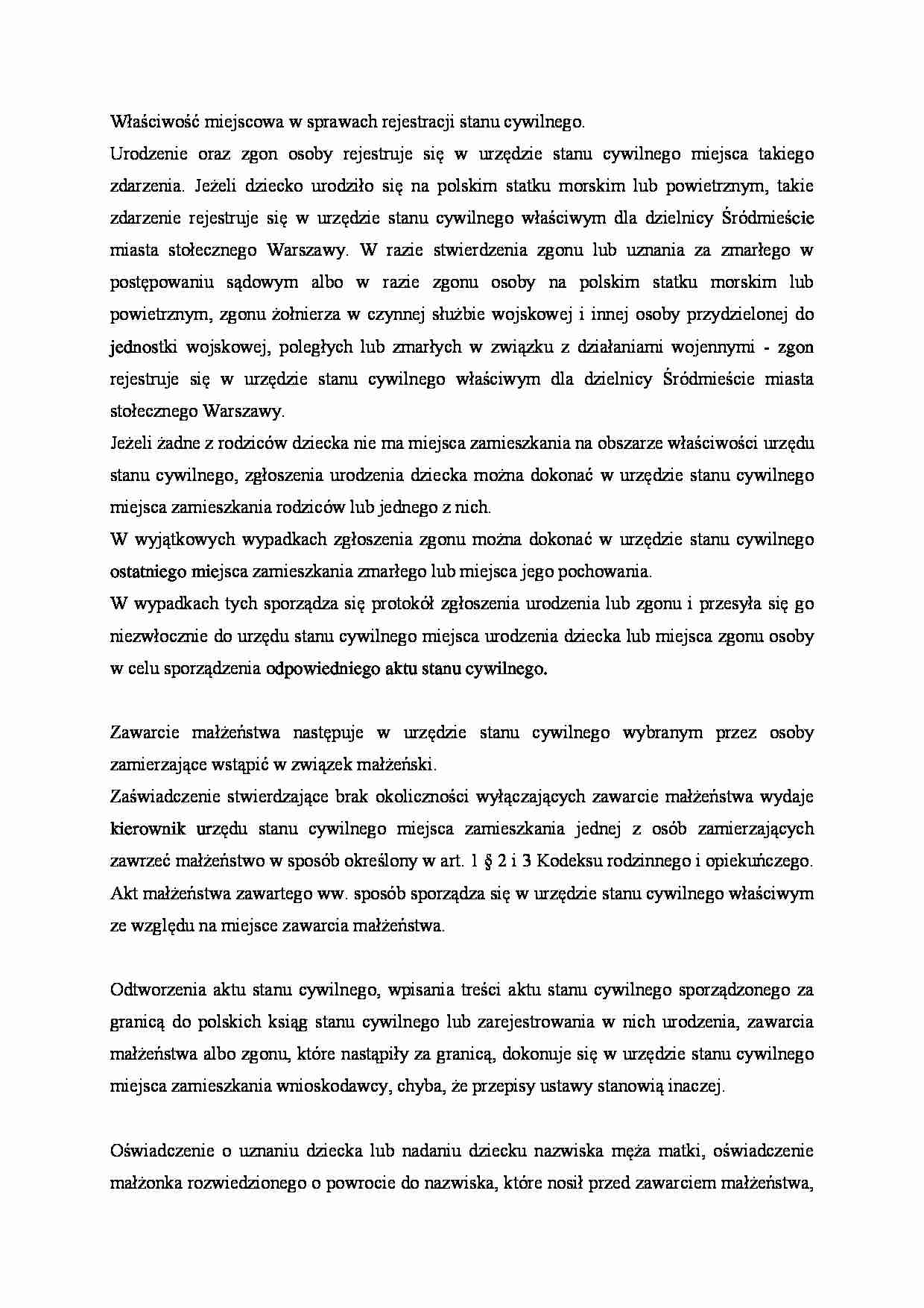 Rejestracja stanu cywilnego  - strona 1