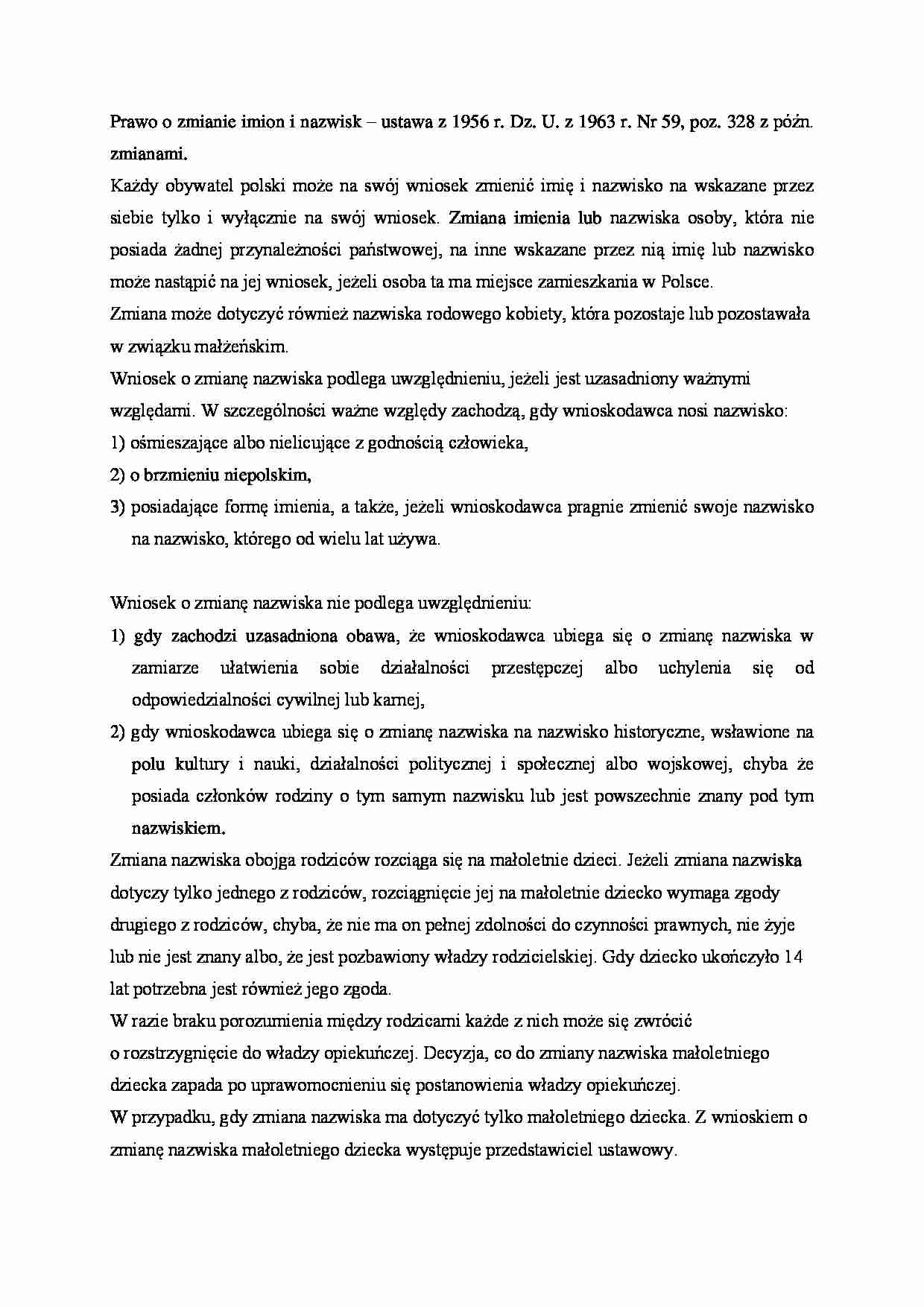 Zmiana imion i nazwisk - strona 1