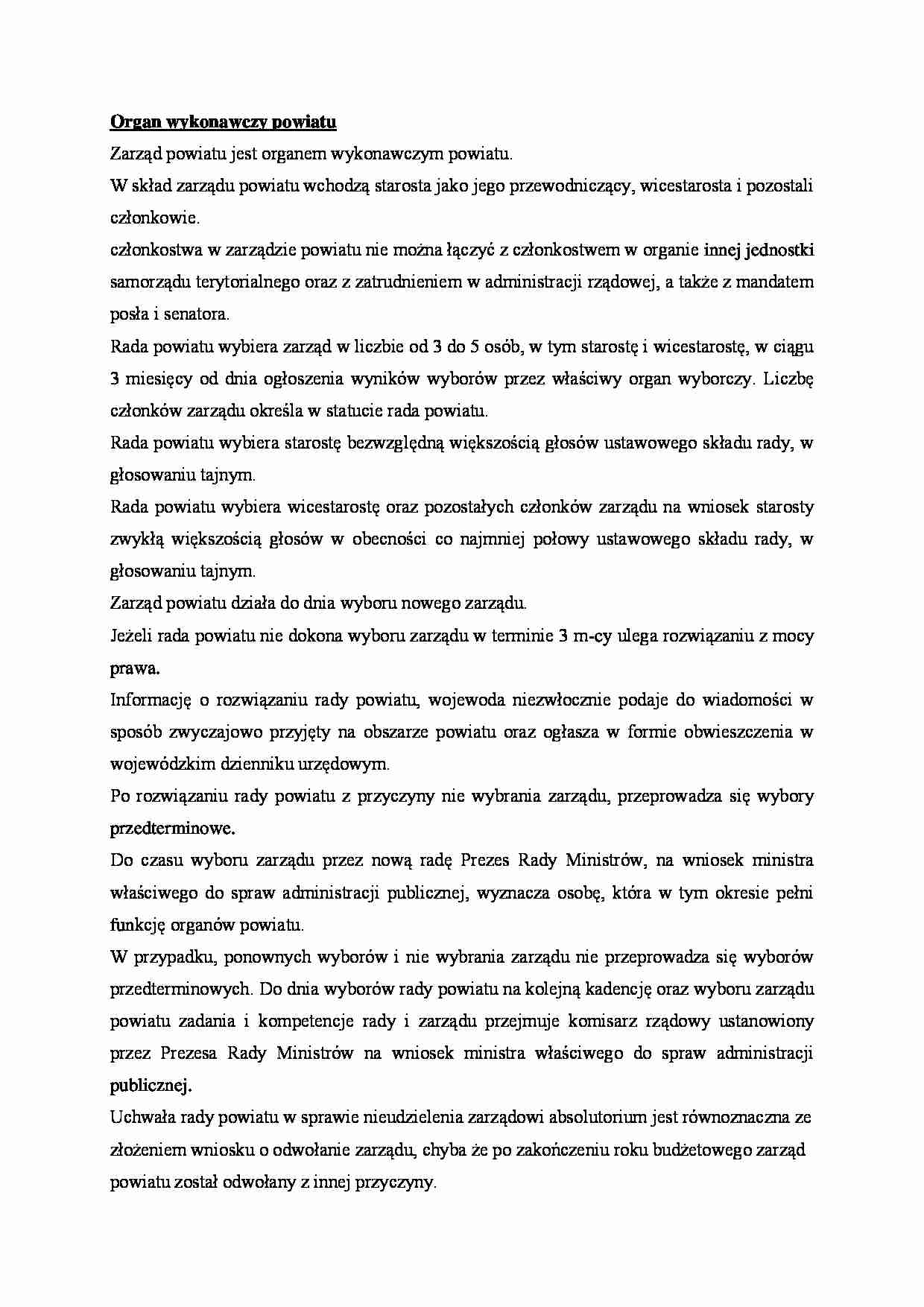 Organ wykonawczy powiatu - strona 1