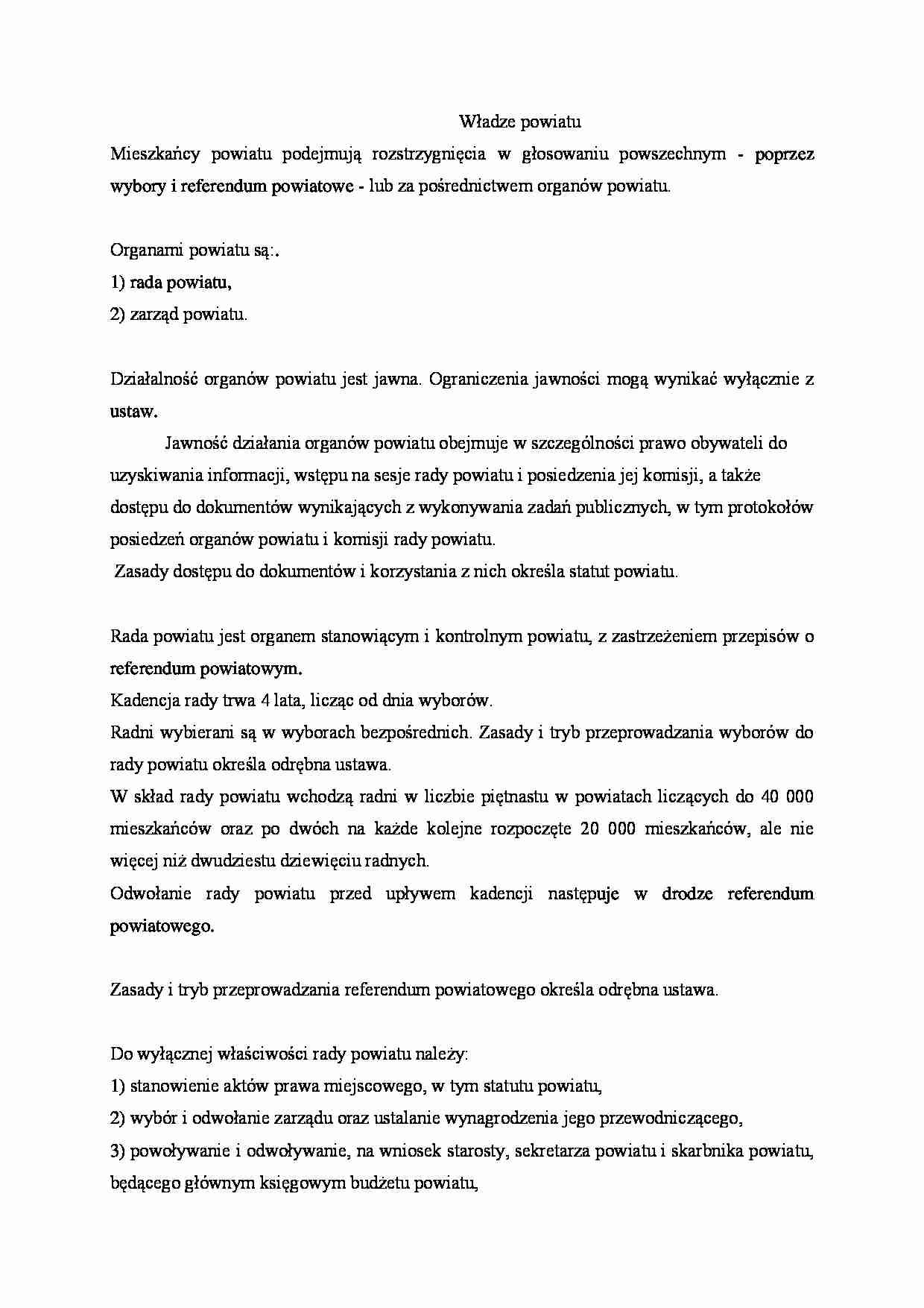 Władze powiatu - Rada powiatu - strona 1