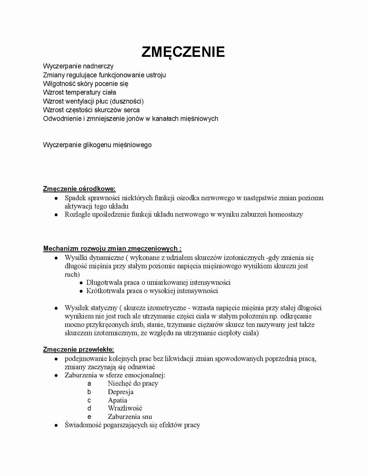 Zmęczenie, hipoksja - wykład - strona 1