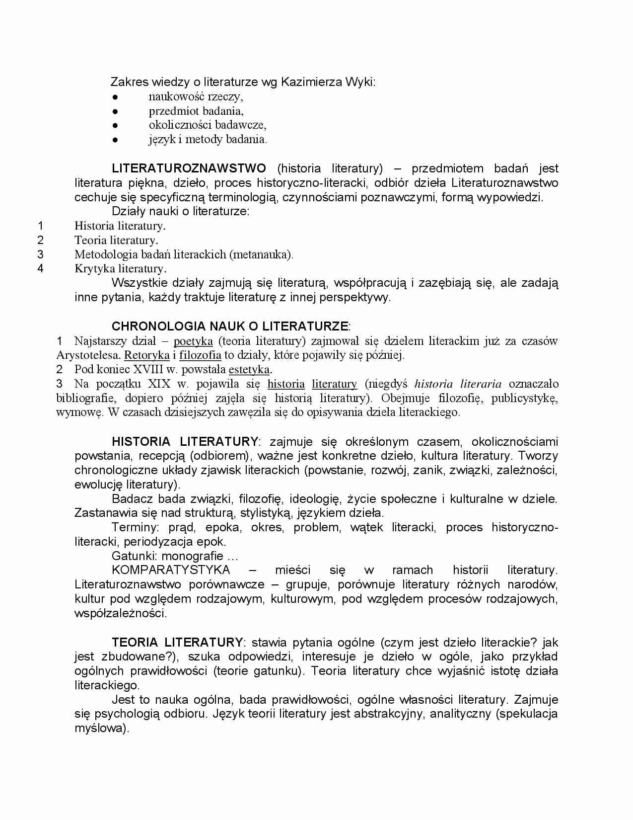 Historia literatury - wykład - strona 1