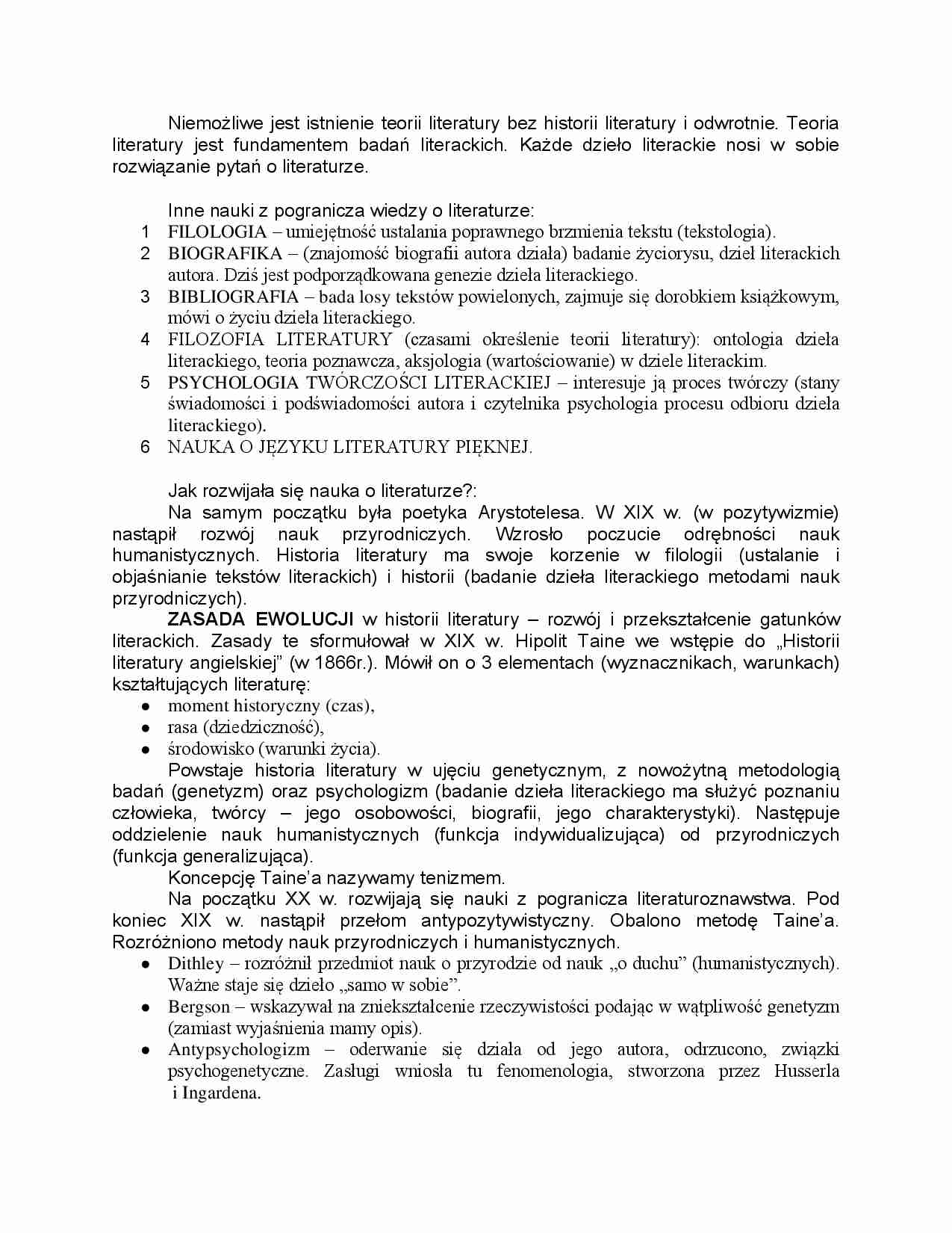 Wiedza o literaturze - wykład - strona 1