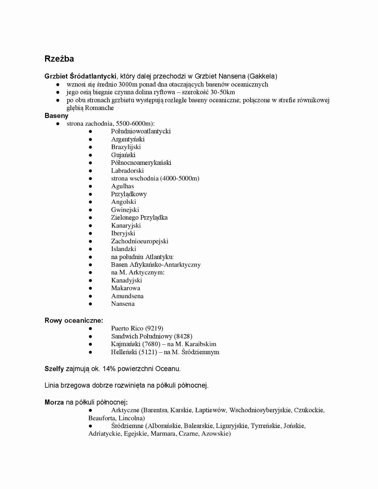 Cokoły kontynentalne i baseny oceaniczne - wykład - strona 1