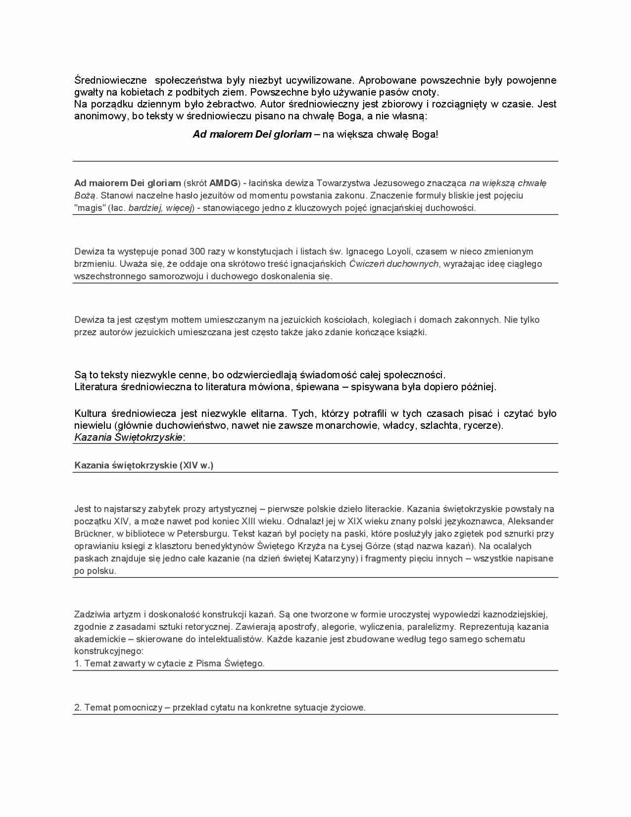 Ad maiorem Dei gloriam i kazania świętokrzyskie - strona 1