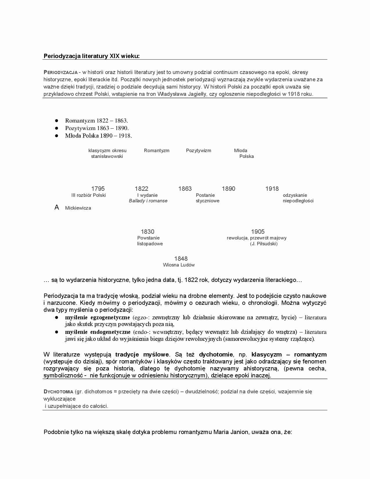 Periodyzacja literatury XIX wieku - strona 1