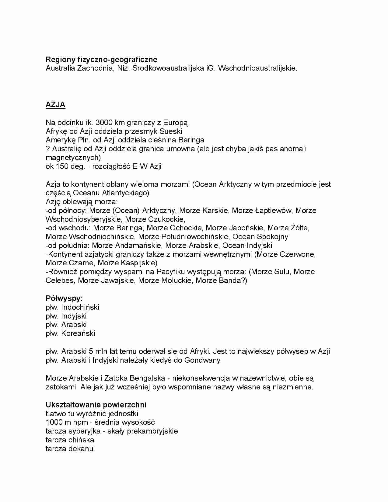 Azja - cechy klimatu, omówienie - strona 1