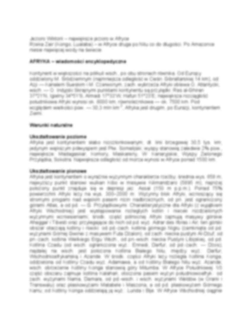 Afryka - klimat, geologia, roślinność - strona 2