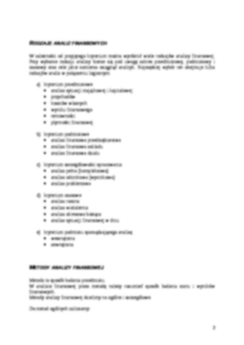 Analiza finansowa - 13 wykładów - strona 2