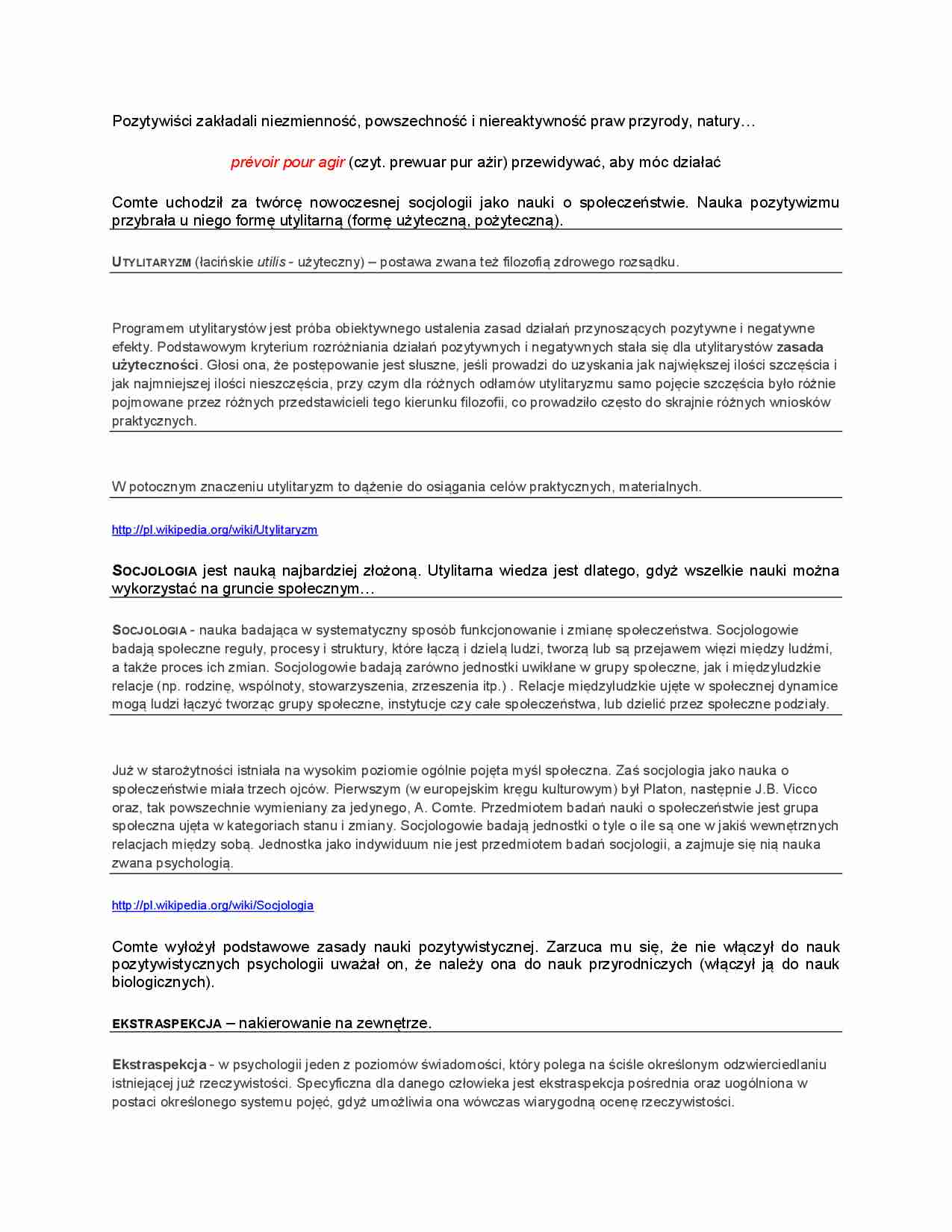 Utylitaryzm i socjologia - omówienie - strona 1