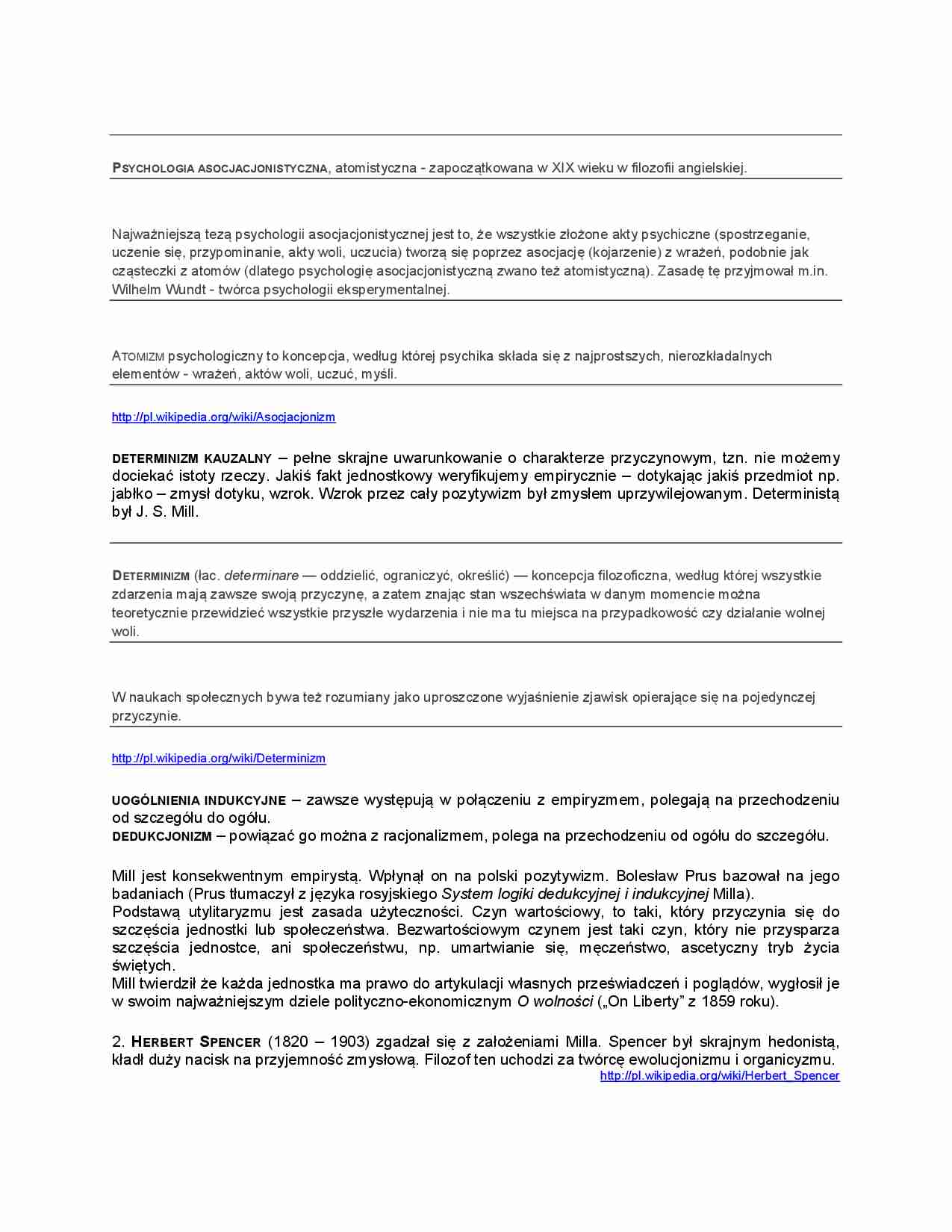 Psychologia asocjacjonistyczna, atomistyczna - strona 1