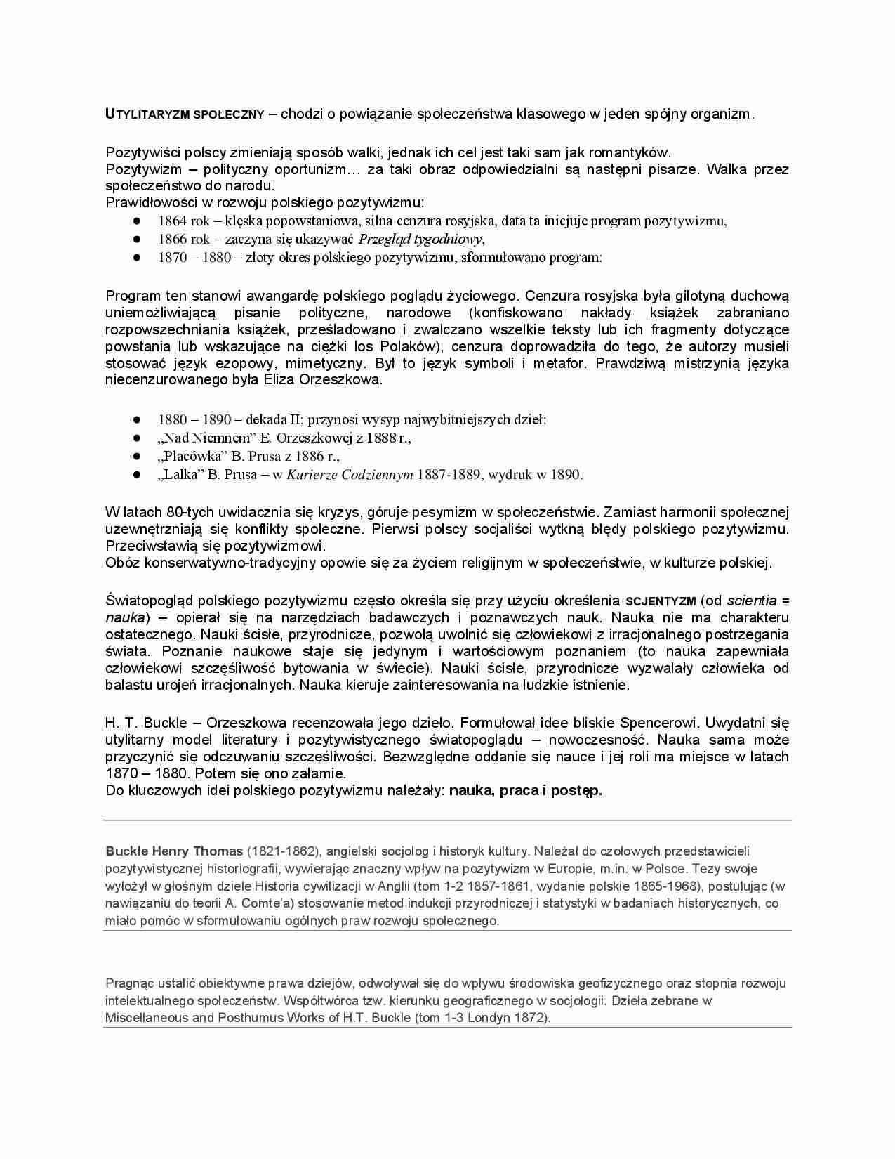 Idee polskiego pozytywizmu - strona 1