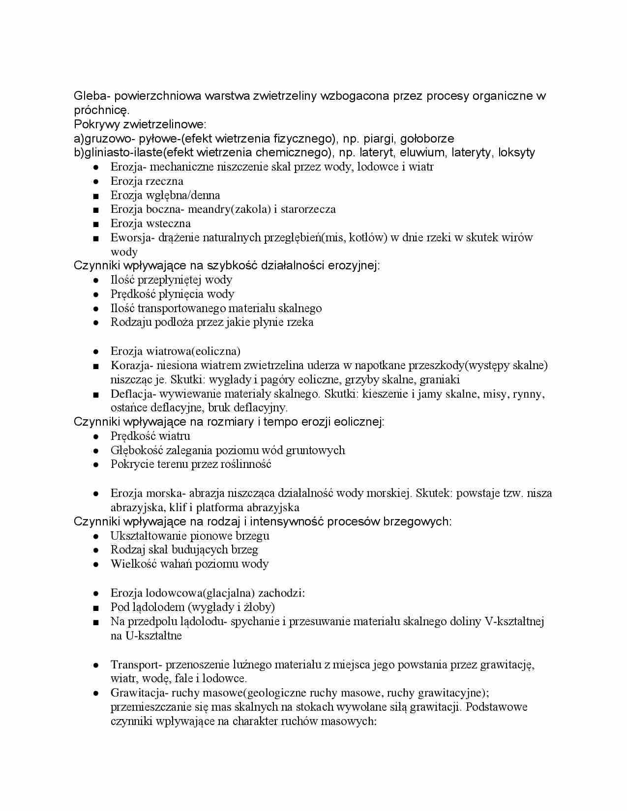 Gleba, działalność erozyjna. - strona 1