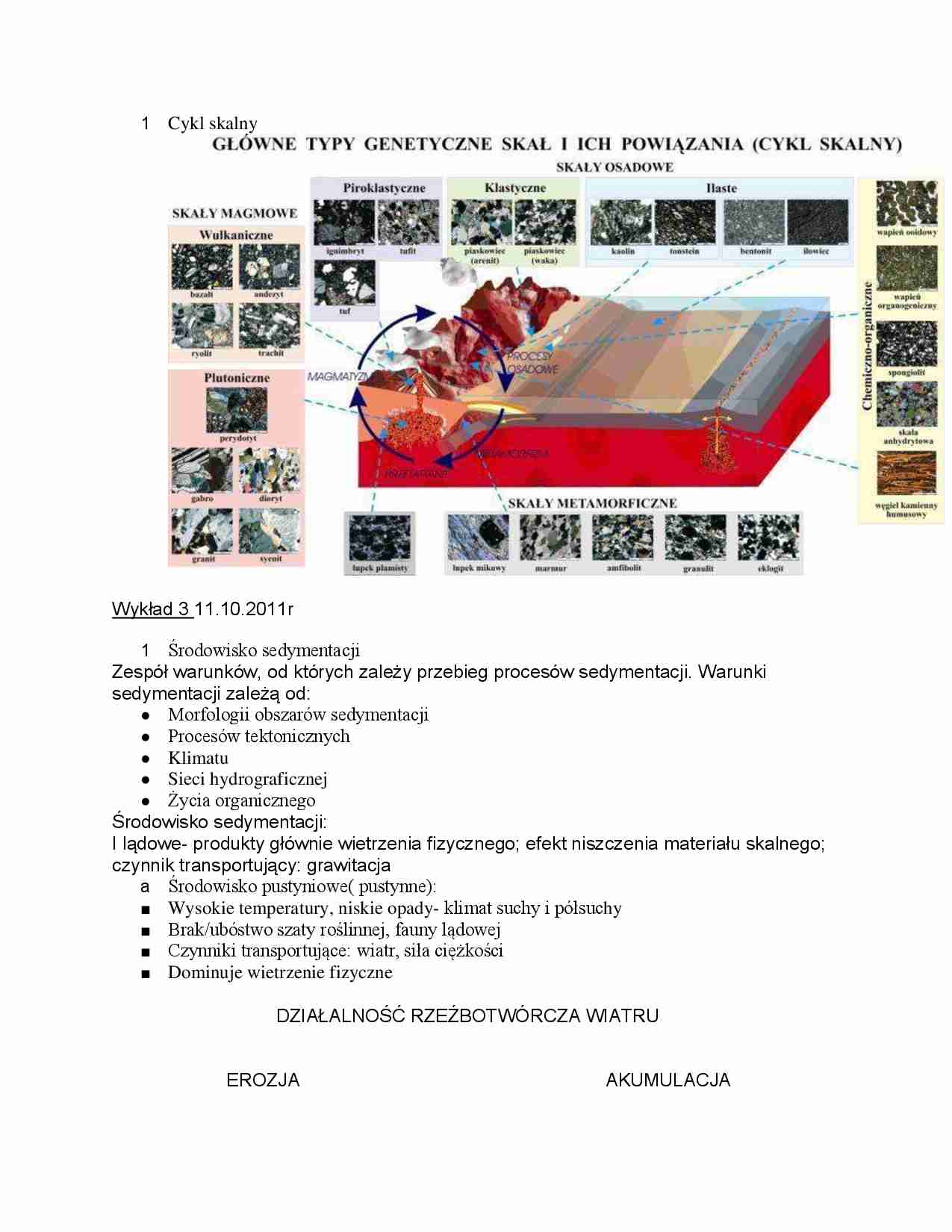Środowisko sedymentacji i działalność rzeźbotwócza wiatru - strona 1