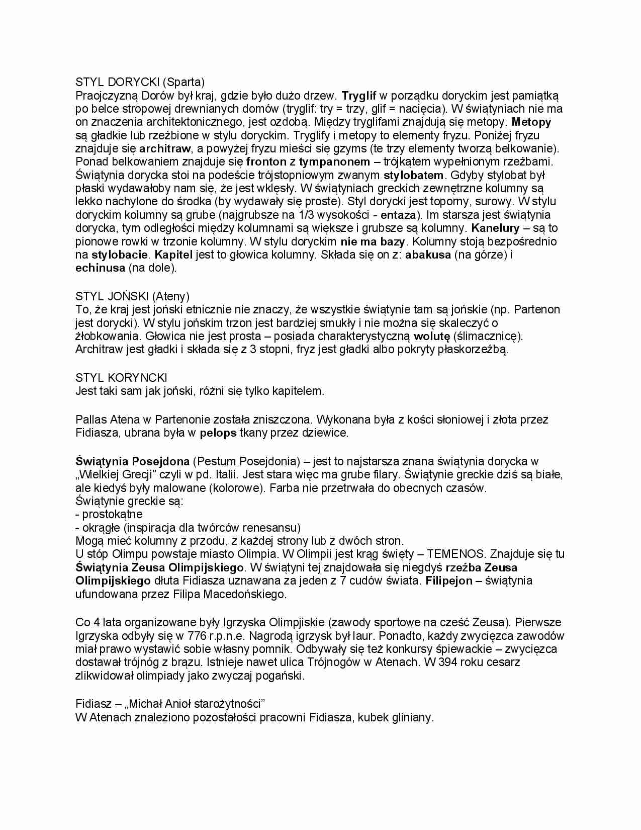 Style: dorycki, joński, korynki - charakterystyka - strona 1