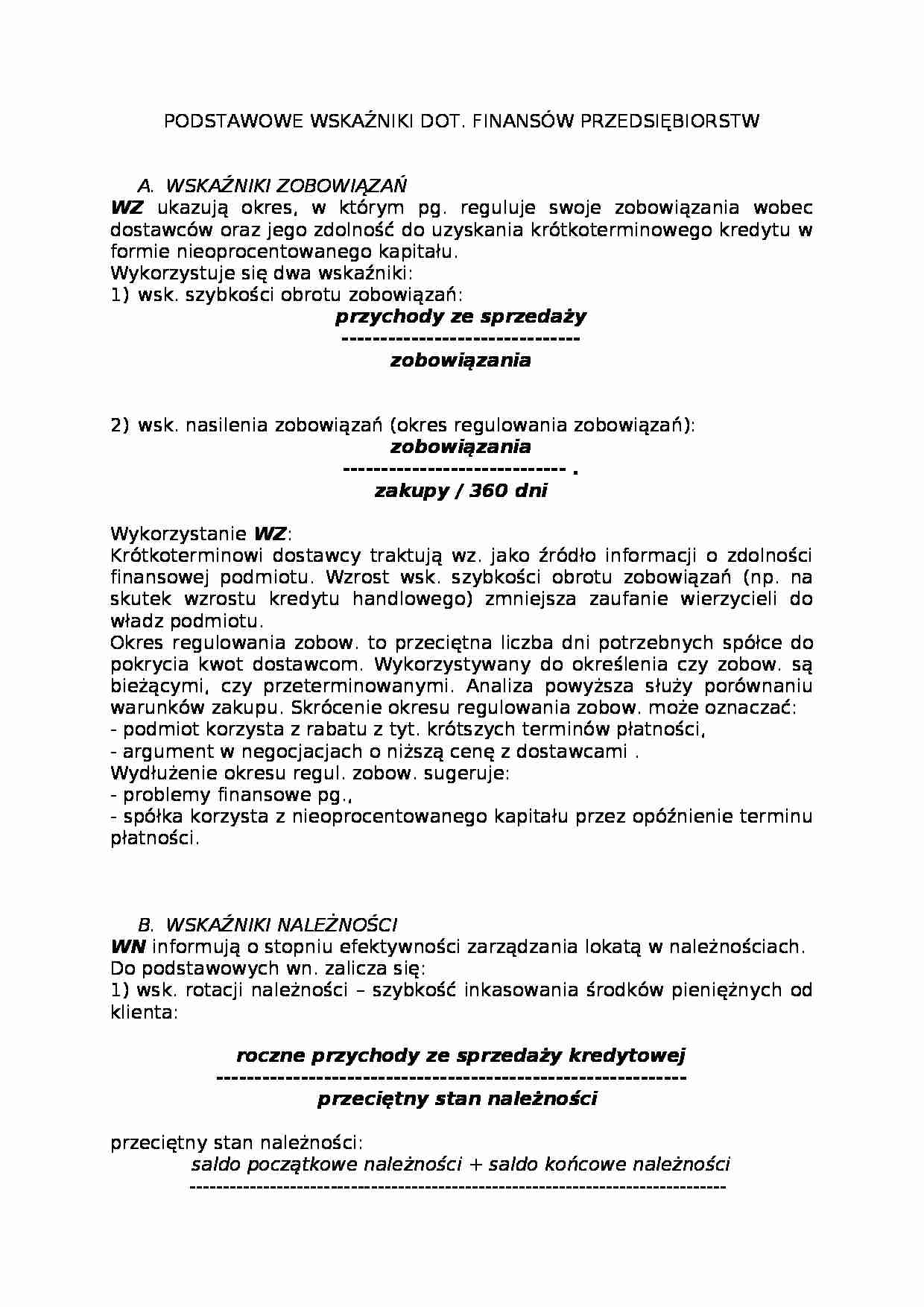 Analiza finansowa - wskaźniki 3 - strona 1