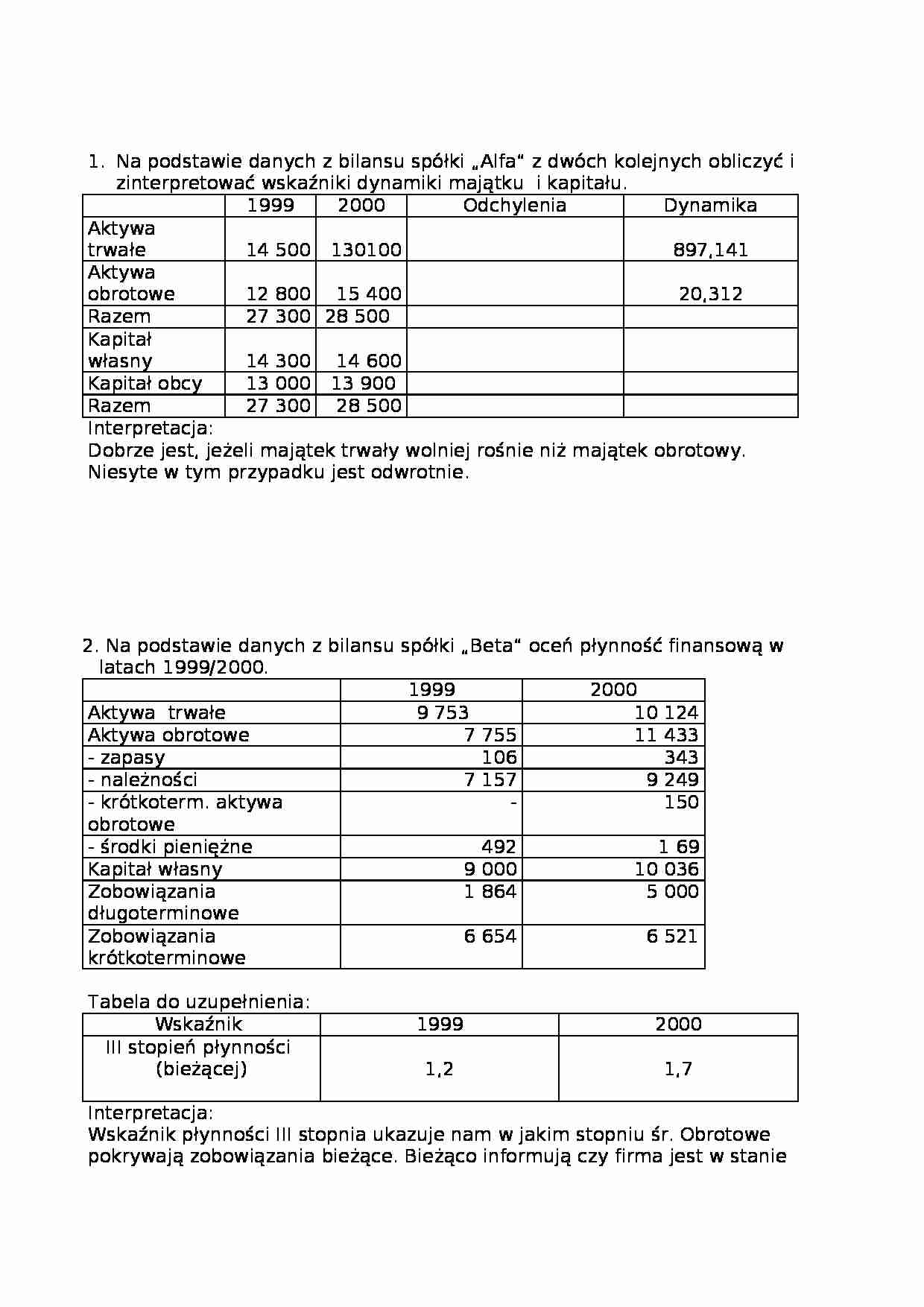Analiza finansowa - wskaźnik rentowności - test - strona 1