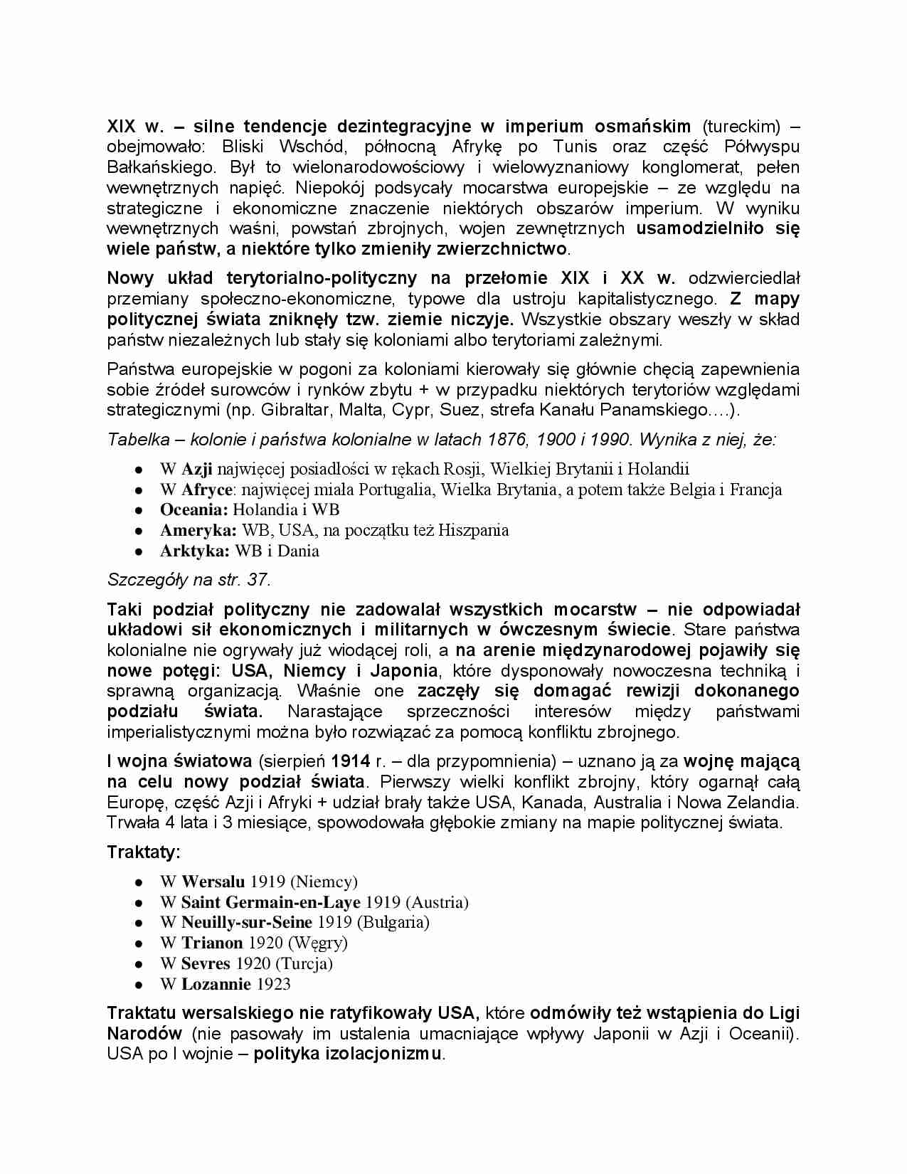 XIX w. - podział polityczny - strona 1