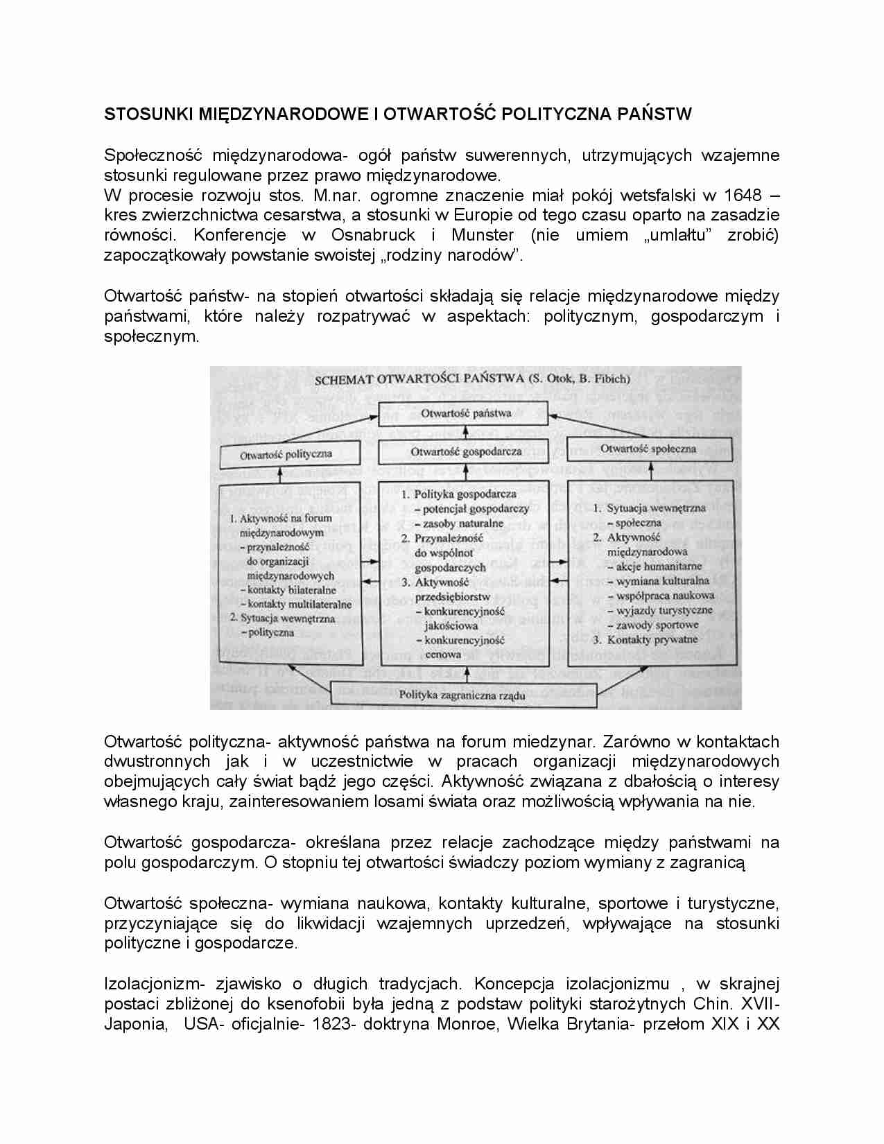 Stosunki międzynarodowe i otwartość polityczna państw - strona 1