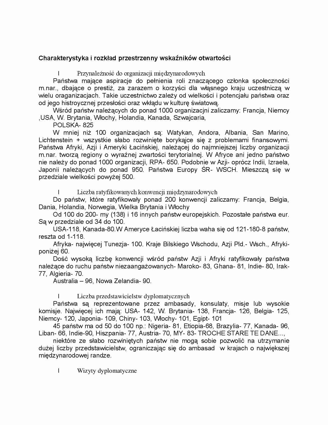Charakterystyka i rozkład przestrzenny wskaźników otwartości - strona 1