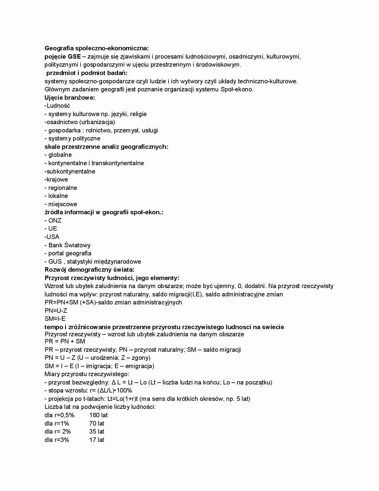 Rozwój demograficzny świata:  Przyrost rzeczywisty ludności, jego elementy - strona 1