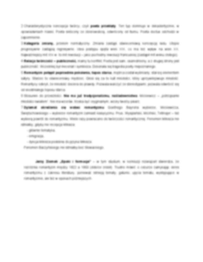 Periodyzacja i dominanty romantyzmy - strona 2
