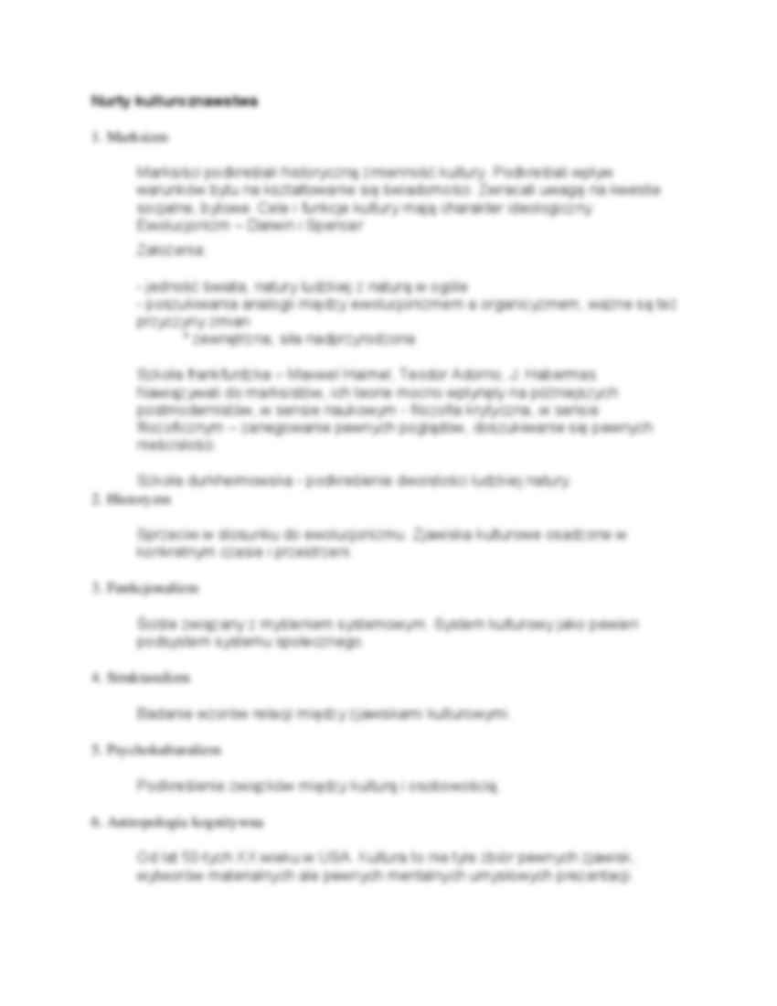 Kultura i sposoby jej definiowania, nurty kulturozawstwa - strona 3