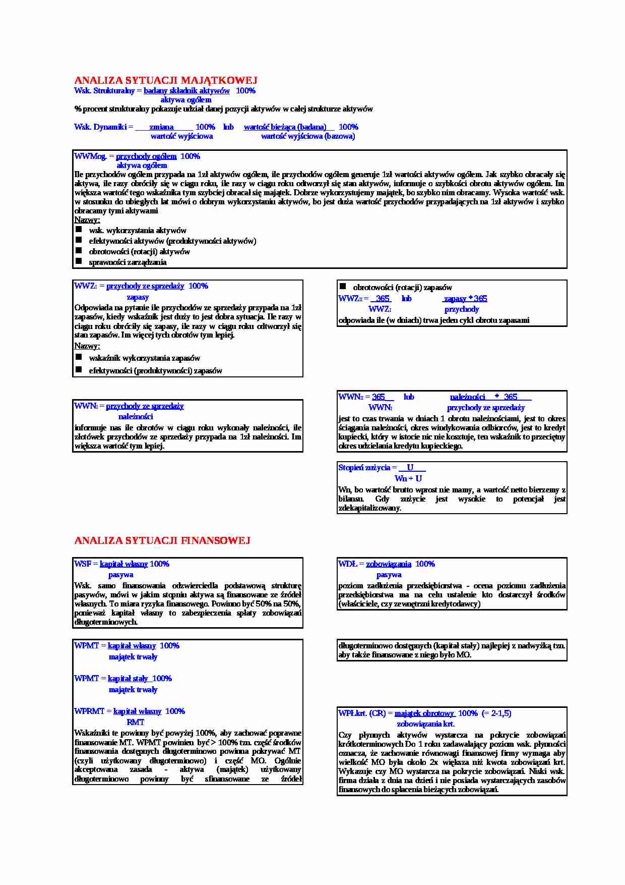Analiza finansowa i majątkowa - strona 1