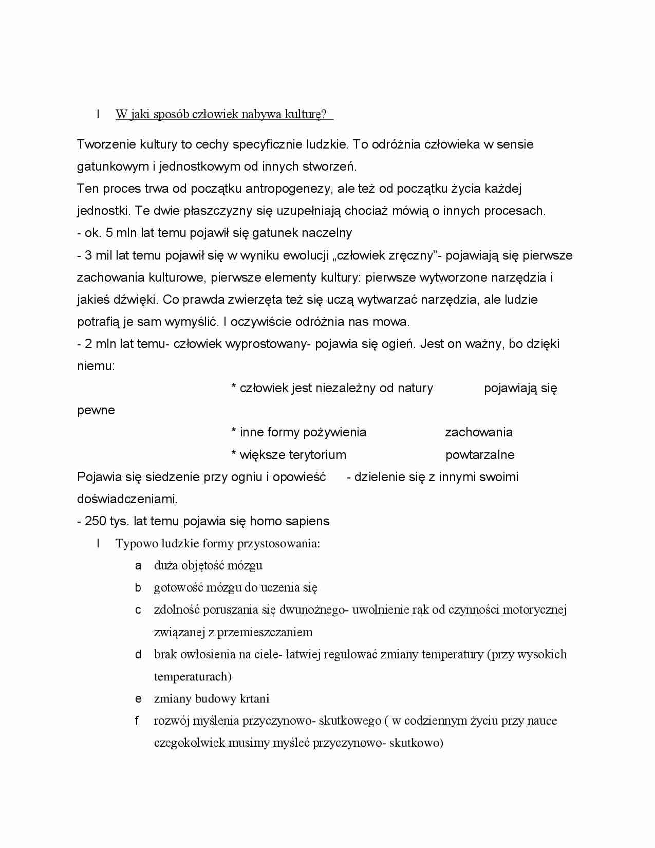 Nabywanie kultury, enkulturacja. - strona 1