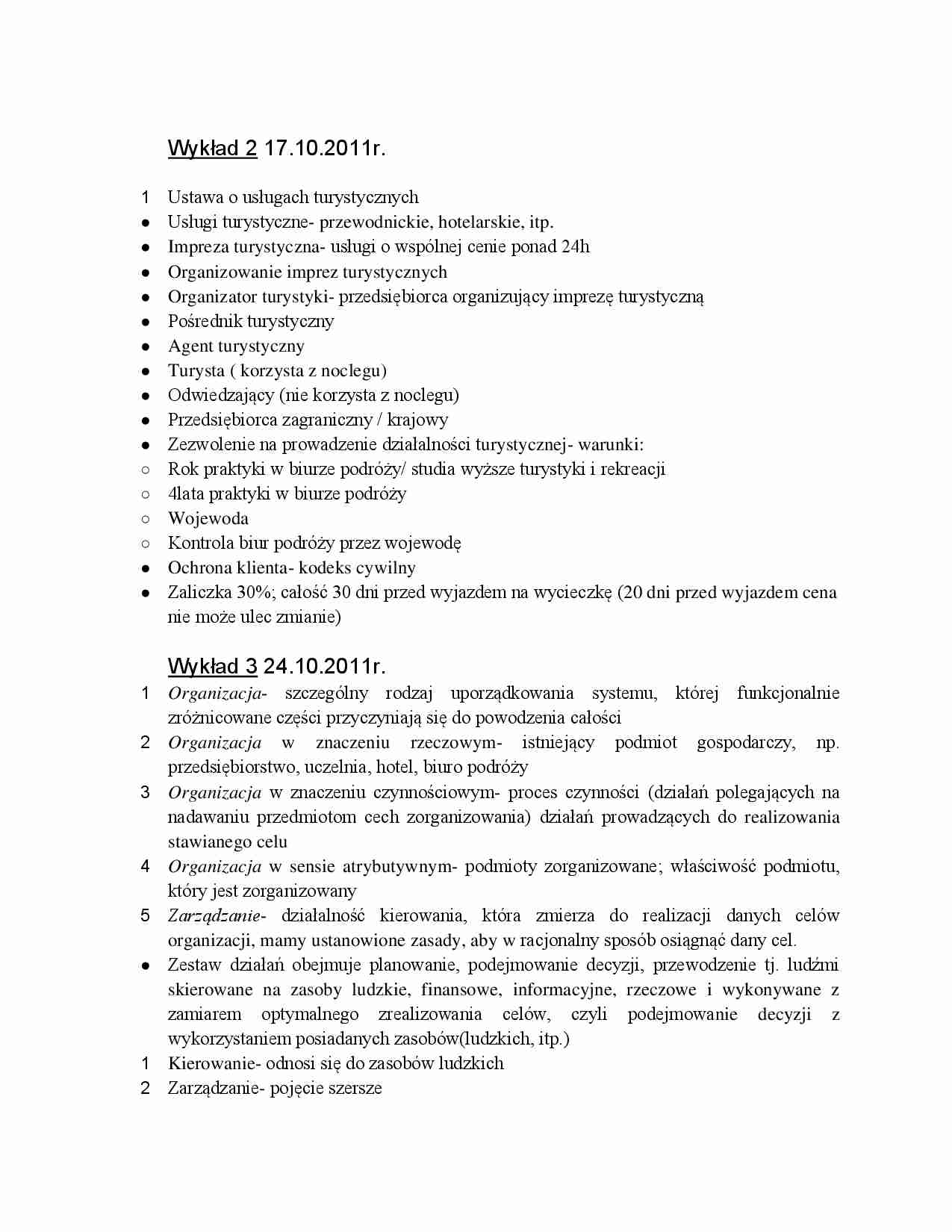 Usługi turystyczne - podstawa prawna - strona 1