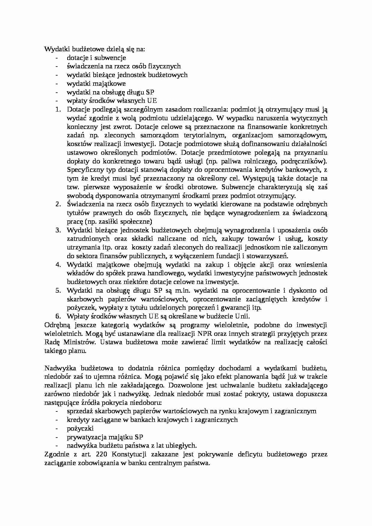 Wydatki budżetowe - strona 1