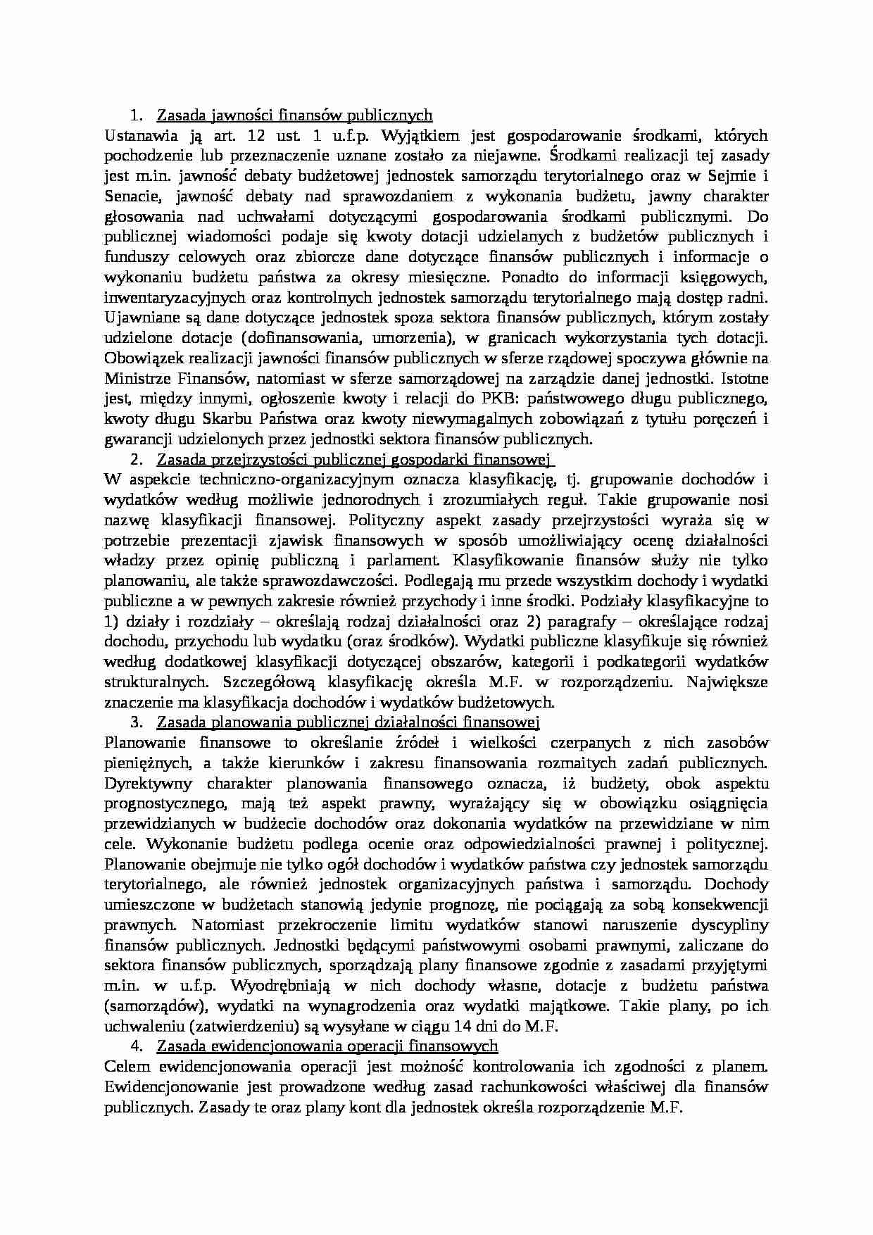 Zasady finansów publicznych 2 - strona 1